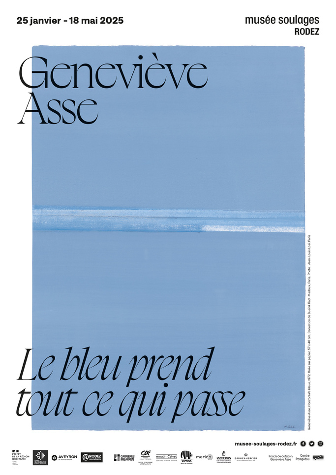 Exposition - Geneviève Asse. Le bleu prend tout ce qui passe - Musée Soulages - Rodez